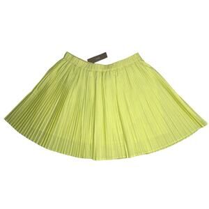 J. Crew women’s mini skirt lined pleated yellow elastic waist pull on S NWT